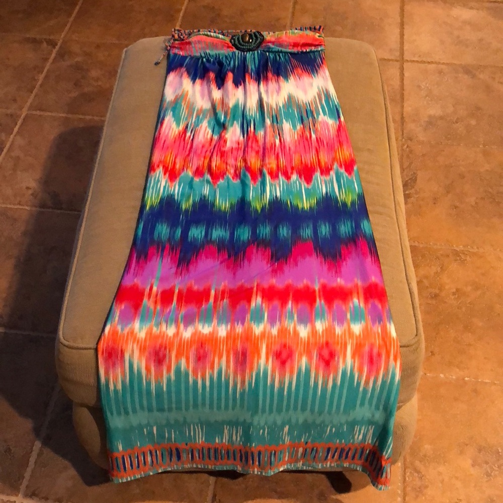 Beaded halter maxi dress